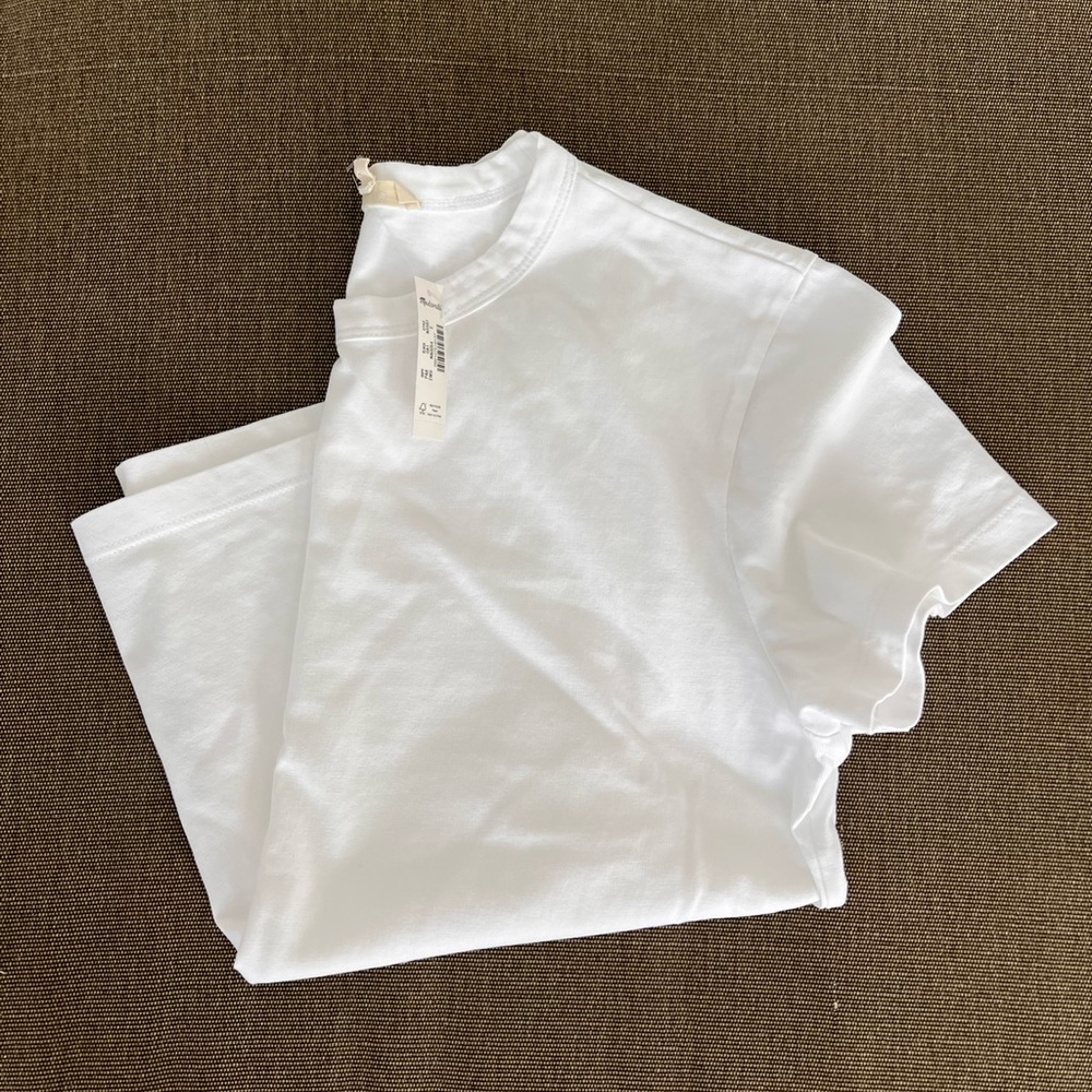 NWT Madewell Cotton Perfect Crewneck Tee White Small